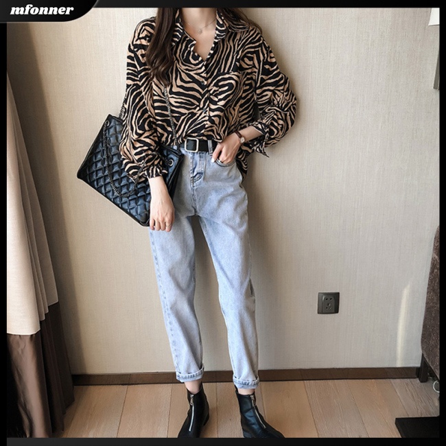 Áo Khoác Sơ Mi Tay Dài Dáng Rộng In Họa Tiết Kẻ Sọc Kiểu Retro Thời Trang Mùa Xuân Cho Bạn Gái