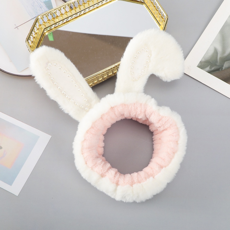 Băng Đô Cài Tóc Co Giãn Hình Thỏ Hoạt Hình Dễ Thương Cho Bé Gái