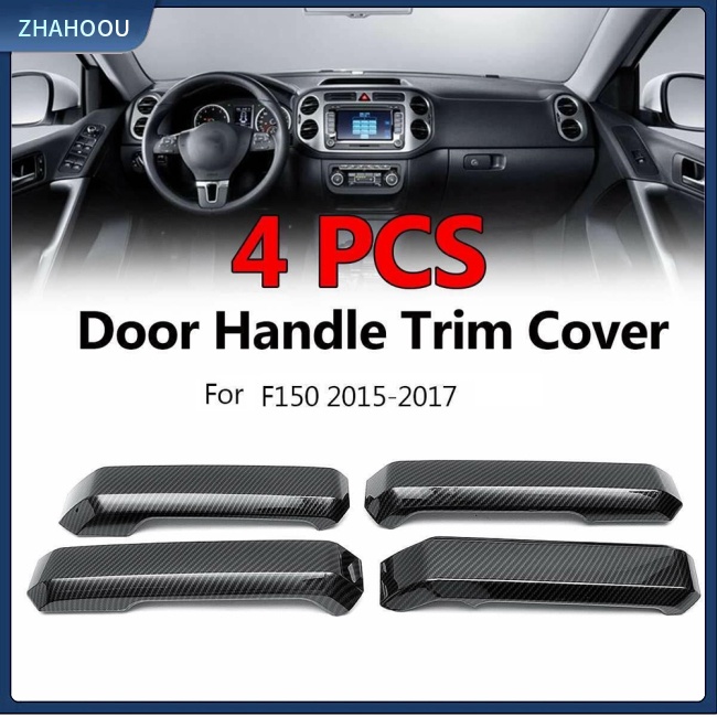 ☃Nhà Cửa☃ Set 4 Miếng Dán Họa Tiết Sợi Carbon Trang Trí Tay Nắm Cửa Xe Hơi 17-20 Ford F150