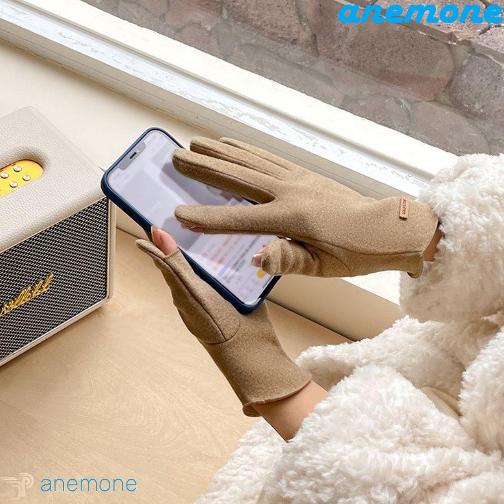 Găng Tay Hở Ngón Bằng Nhung Dày Dặn Ấm Áp Thời Trang Mùa Đông Cho Nữ