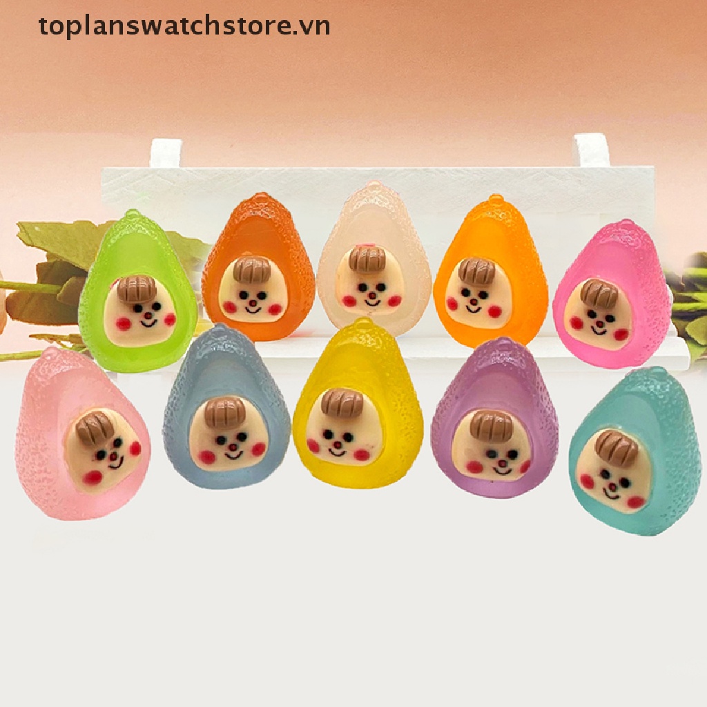 Set 2 Quả Bơ Mini Phát Sáng Dùng Trang Trí Tiểu Cảnh