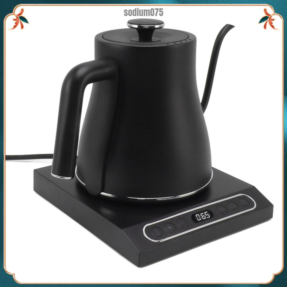 Sodium075 Màn Hình LCD Điện Cổ Ngỗng Nước Điều Khiển Nhiệt Độ Thông Minh Thép Không Gỉ Trà Coffe Ấm Siêu Tốc Nồi 220V 0.8L