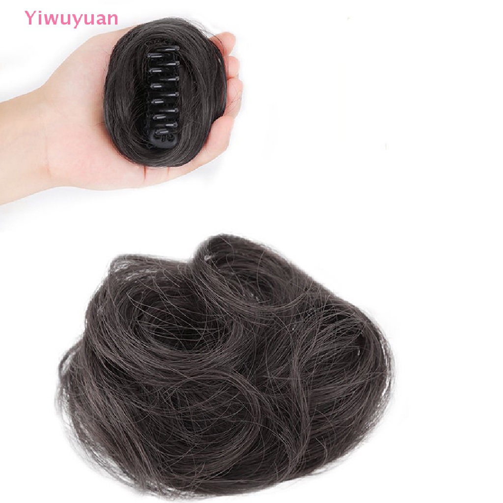 < Yiwuyuan > Kẹp Tóc Giả Thắt Bím Nửa Đầu Dạng Bóng Tròn Mới