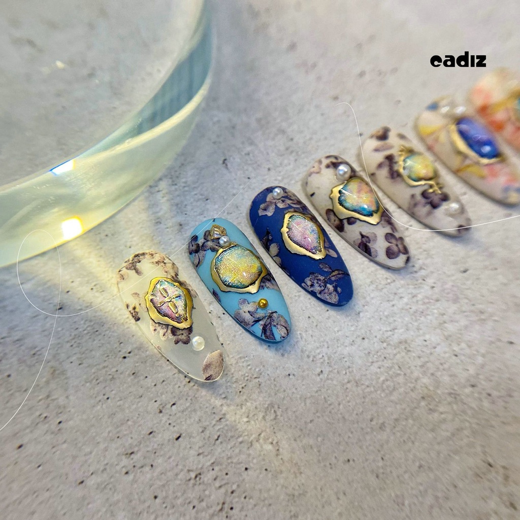 Miếng Dán Trang Trí Móng Tay 5D Khung Phẳng In Nổi Họa Tiết Phong Cách Nhật Bản Cổ Điển DIY