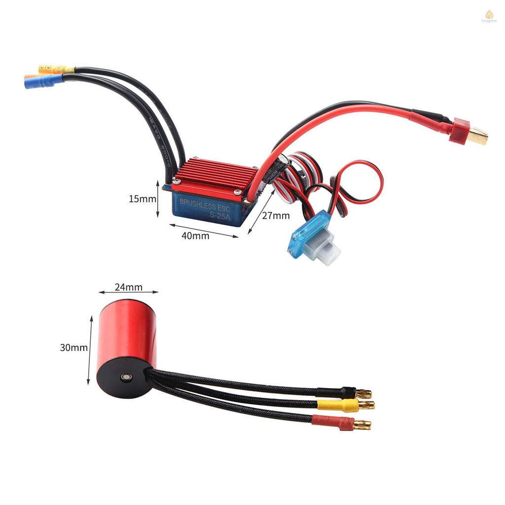 Động Cơ Không Chổi Than S2430 7200KV 4P 25A ESC 2.2KG Cho Xe Điều Khiển Tỉ Lệ 1 / 16 1 / 18