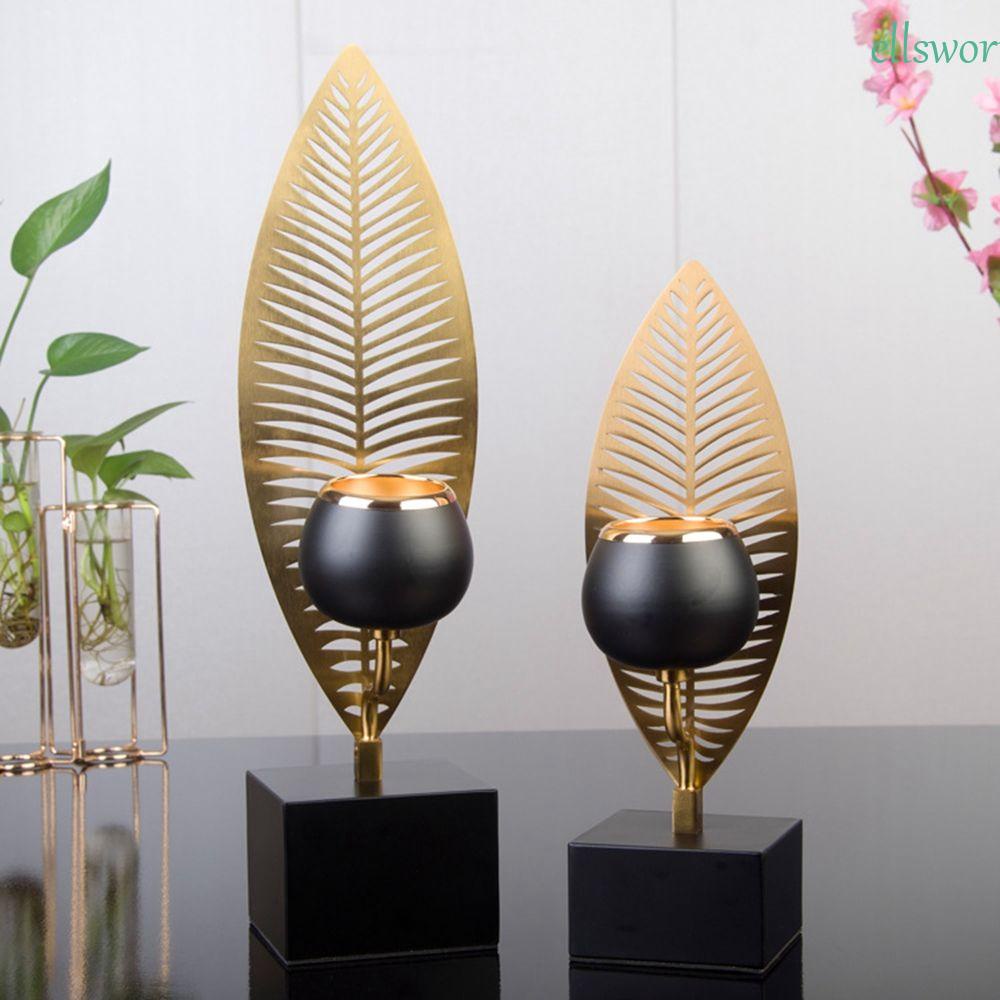 Giá Đỡ Đèn Cầy Bằng Sắt Hình Chiếc Lá Độc Đáo Trang Trí Nhà Cửa