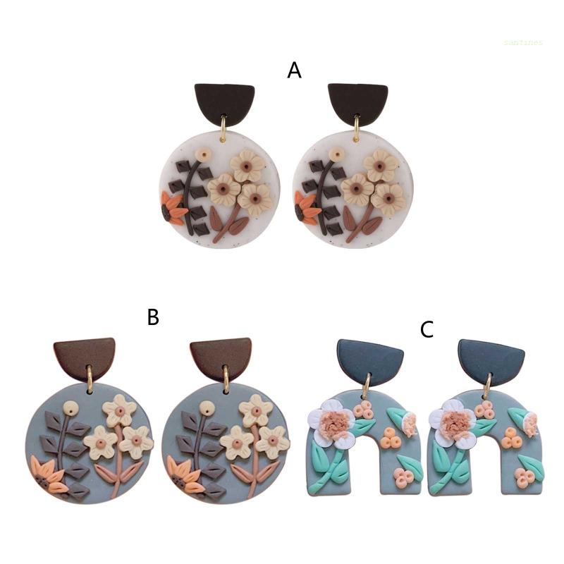 San * Khuyên Tai Thiết Kế Hình Hoa Cá Tính Phong Cách Cho Nữ