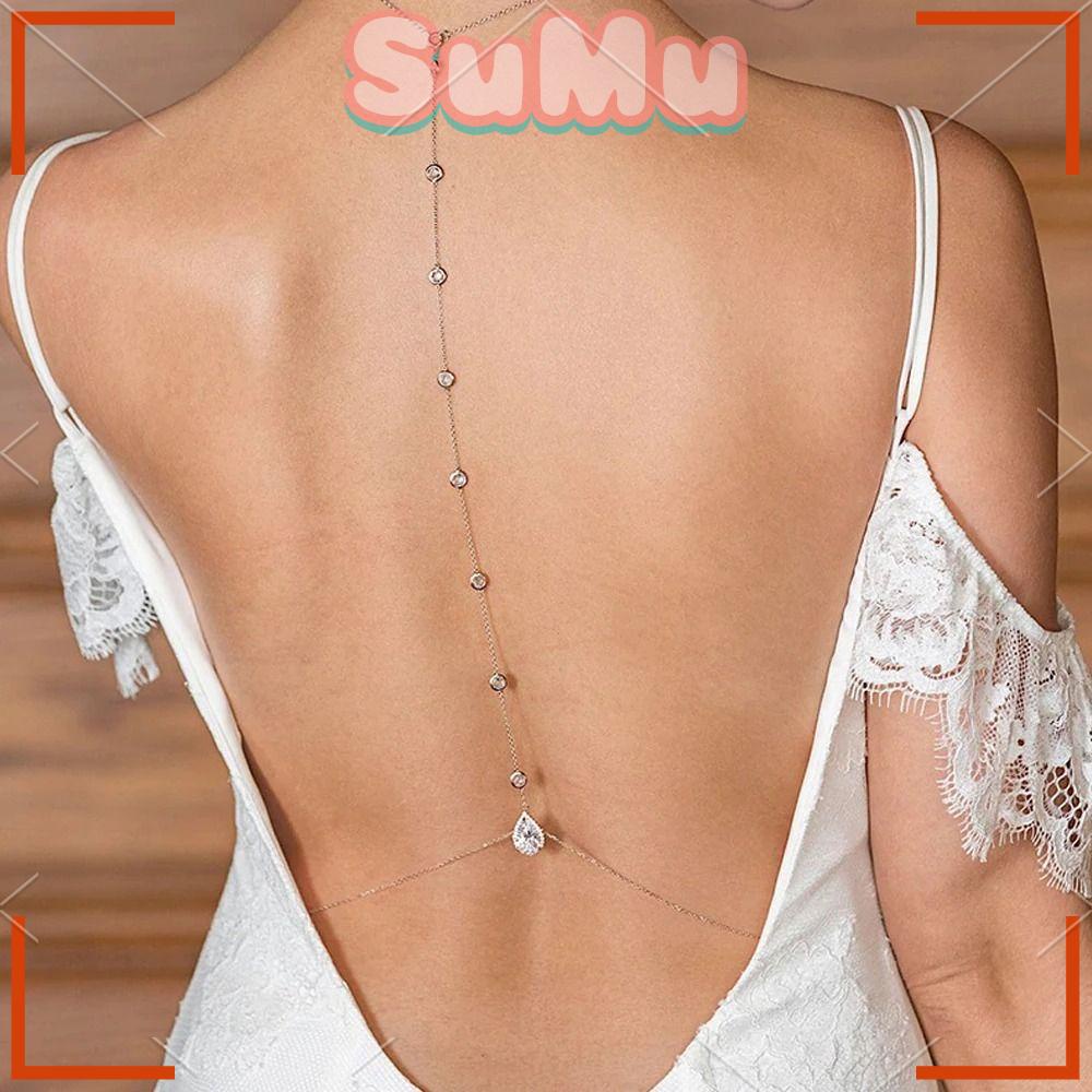 Vòng cổ Chuỗi Dài Mặt Hoa Sau Lưng Dành Cho Cô Dâu