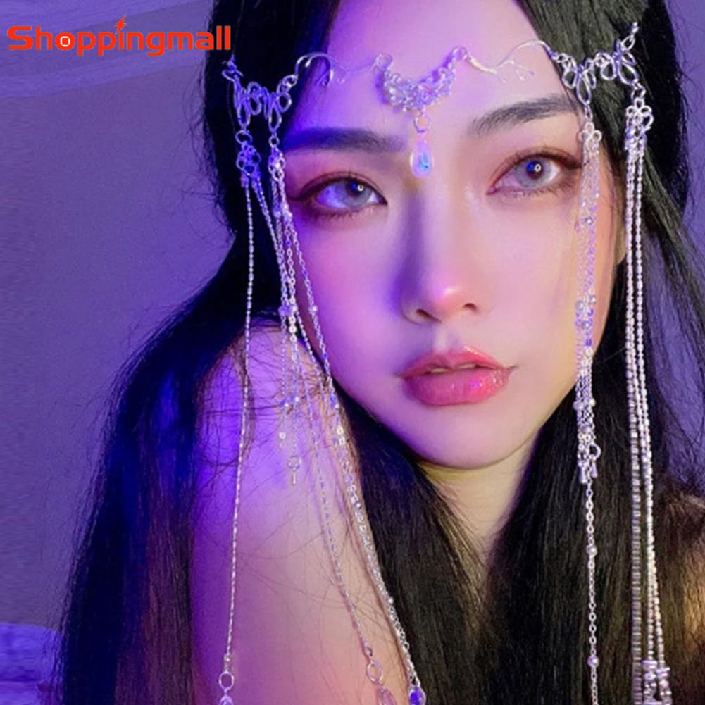 Trâm Cài Tóc Dạng Chuỗi Hạt Lấp Lánh Sang Trọng Cho Cô Dâu