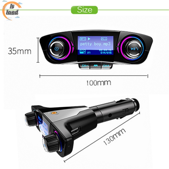 Tẩu Sạc Thông Minh Hai Cổng Usb Kiêm Máy Nghe Nhạc Mp3 Fm Bluetooth Bt06 Cho Xe Hơi