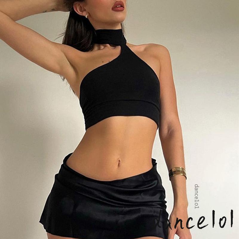 Set Áo Hai Dây Màu Trơn + Chân Váy Ngắn Dành Cho Nữ Nhảy Múa 1O1