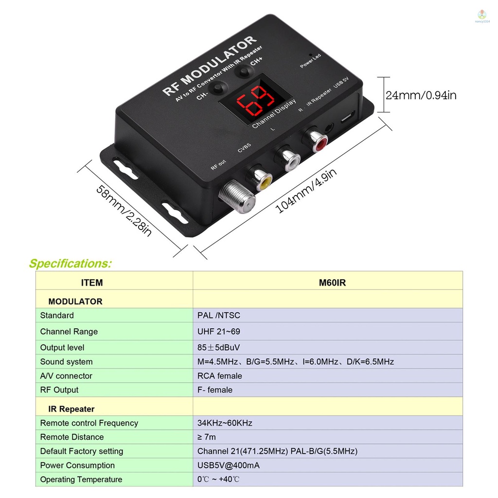 Mô Đun Điều Khiển RF M60IR RF Với Bộ Phát IR Sang RF