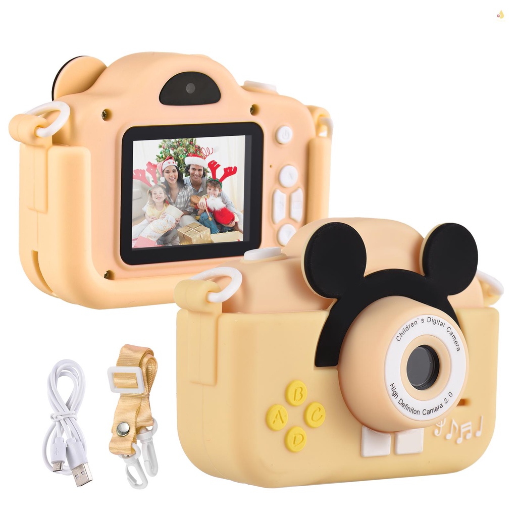 Máy Ảnh Kỹ Thuật Số Mini 1080P Màn Hình Kép 2.0 Inch IPS 4X Zoom Kèm Khung Ảnh Dễ Thương Cho Bé