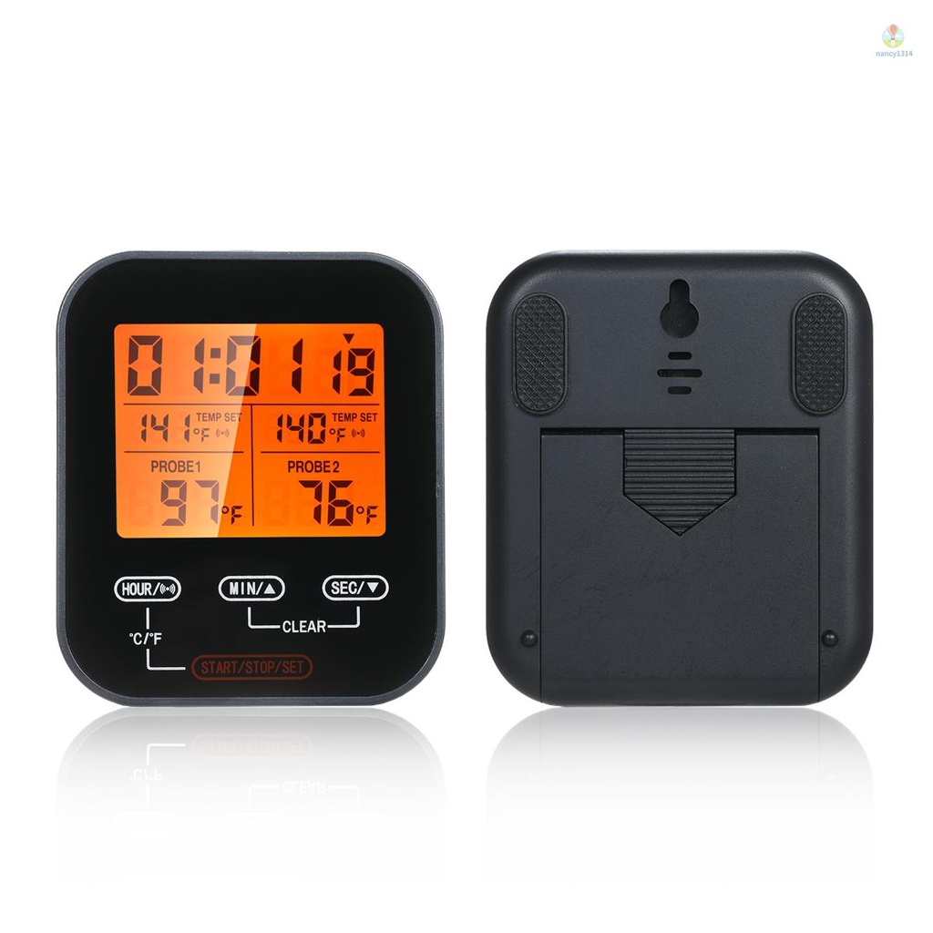 Nhiệt Kế Kỹ Thuật Số Không Dây Hẹn Giờ Đo Nhiệt Độ Thịt Cho Lò Nướng Bbq