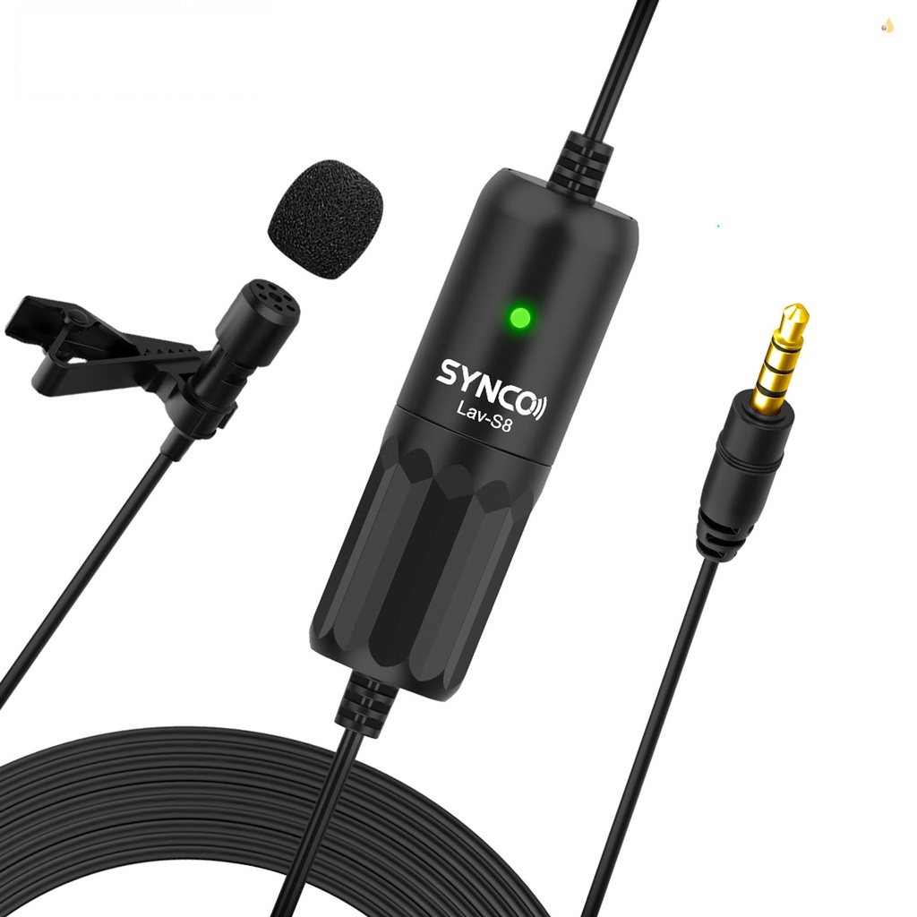Cặp Dây Cáp Micro Lav-S8 8M / 26.2ft Chống Ồn Chuyên Dụng Cho Máy Ảnh / Điện Thoại DSLR / PC
