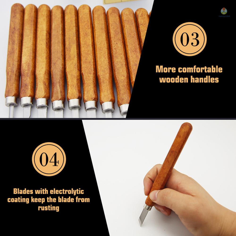 Set 12 Dụng Cụ Điêu Khắc Gỗ Chuyên Dụng