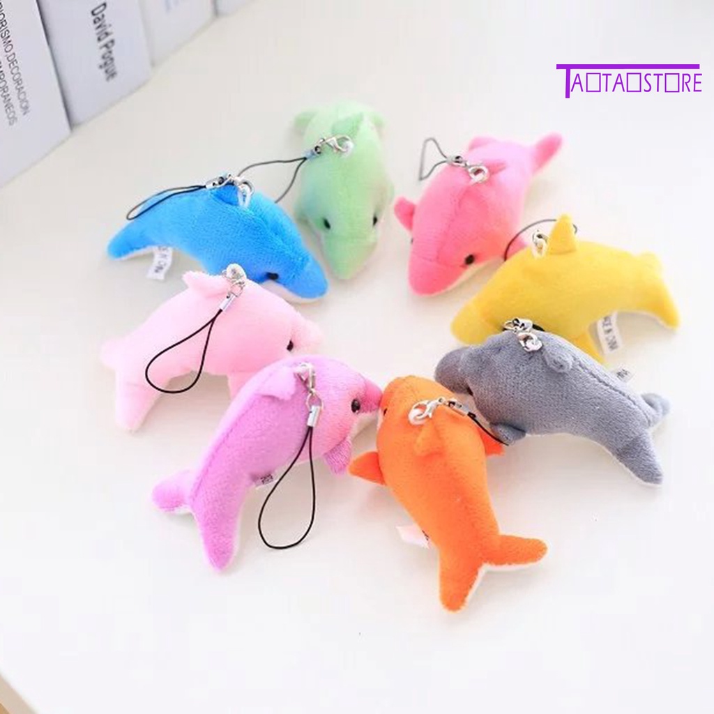 Thú Nhồi Bông Hình Cá Heo 3D 7.5cm Mềm Mại Trang Trí Ba Lô