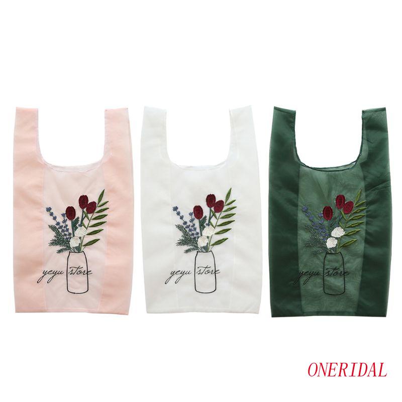 Túi Xách Tay Trong Suốt Thêu Hoa 3 Màu Chất Lượng Cao