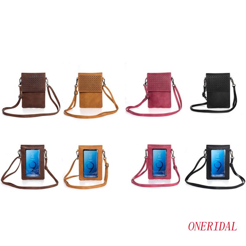 Túi Da Đeo Chéo Nhỏ Gọn Siêu Nhẹ Có Thể Chạm Màn Hình Cảm Ứng Dành Cho Nữ