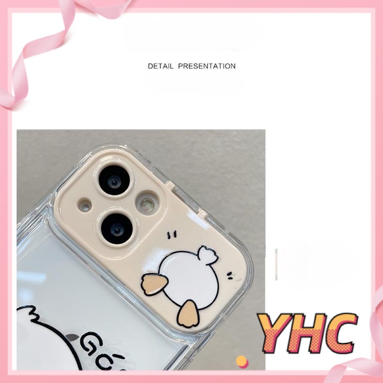 Ốp Lưng iPhone Camera Dấu chấm hỏi, vịt lật, giá đỡ gương, vỏ mềm chống rơi trong suốt Cho Iphone 6 / 6S / 6splus / se / 7 / 7plus / 8 / 8plus / X / xs / xsmax / 11 / 12 / 13 / 14 / Plus / pro / pro max-8012