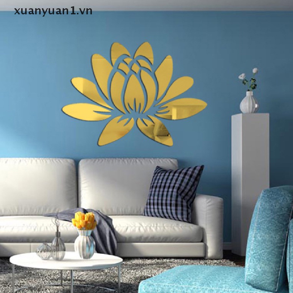 Sticker Hoa Sen 3D Dán Tường Trang Trí Xinh Xắn