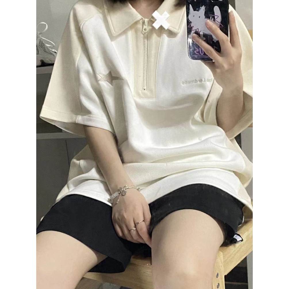 Áo polo Ngắn Tay Dáng Rộng Thiết Kế Mới Thời Trang Mùa Hè Theo Phong Cách Nhật Bản Cho Nữ