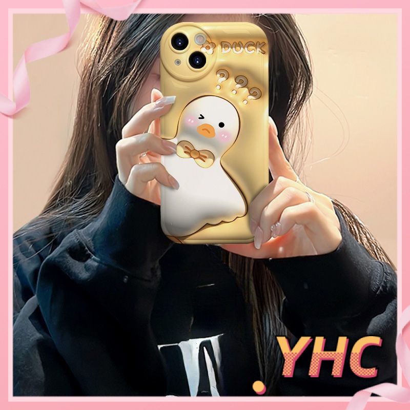 Ốp lưng iphone Hiệu ứng hình ảnh 3D của vịt dễ thương, đệm khí bong bóng, vỏ mềm silica gel chống rơi Cho Iphone 6 / 6S / 6splus / se / 7 / 7plus / 8 / 8plus / X / xs / xsmax / 11 / 12 / 13 / 14 / Plus / pro / pro max-5074