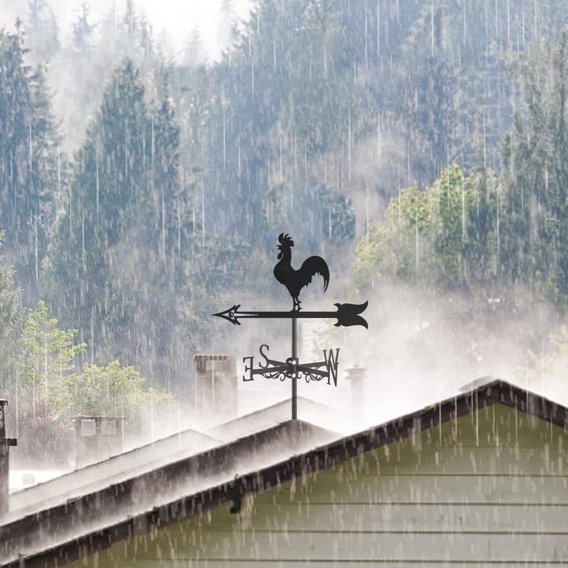 Rooster Weather Vane - Cockerel Weathervane Silhouette - Chỉ Báo Hướng Gió Trang Trí Ngoài Trời