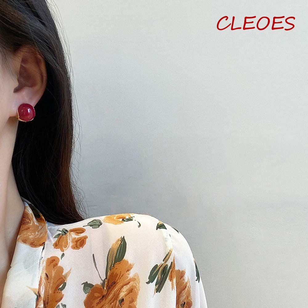 Bông Tai Hình Tròn Bằng Đồng Phong Cách Hàn Quốc Cổ Điển Thời Trang Cho Nữ