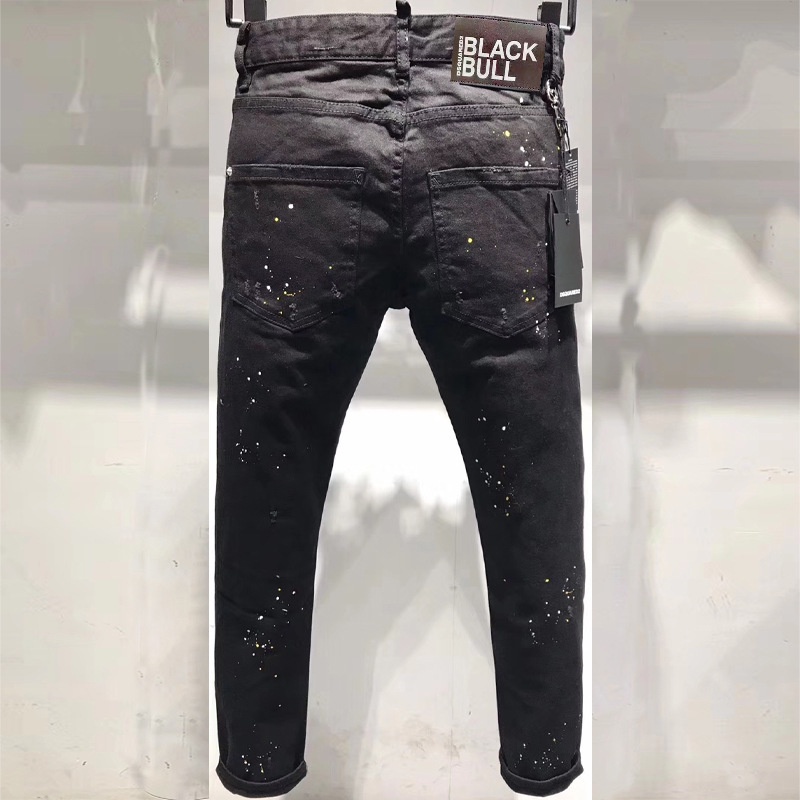 Quần cotton Màu Đen Trơn In Họa Tiết DSQD Thời Trang Đường Phố Cá Tính Cho Nam