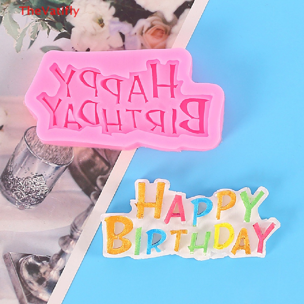 Khuôn Silicone Tạo Hình Chữ Happy Birthday 3D Trang Trí Bánh