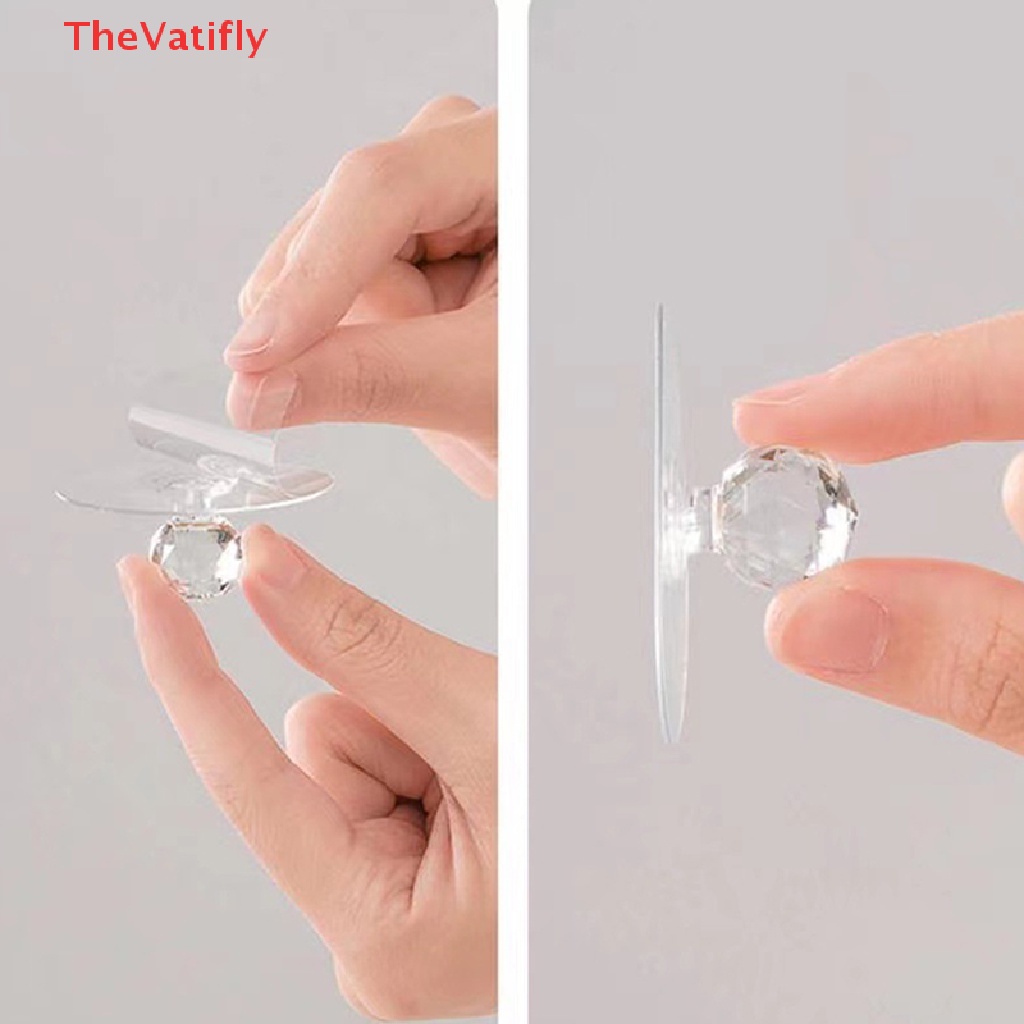 [Thevalifly] Set 10 Tay Nắm Cửa Tủ Hình Kim Cương Pha Lê