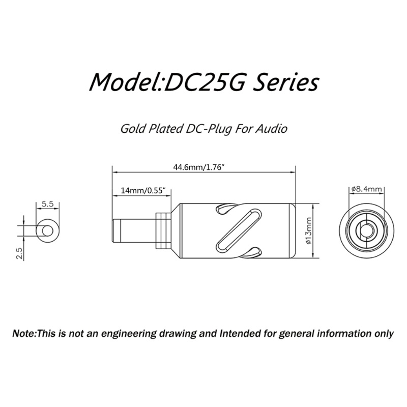 Phích Cắm Nguồn HIFI-2 5mm AC DC2 1G DC25G DC5 5X2 5mm Chuyên Dụng