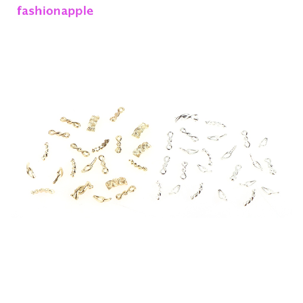 Set 10 / 20 Dây Xích Kim Loại Màu Vàng / Bạc Trang Trí Móng Tay Nghệ Thuật