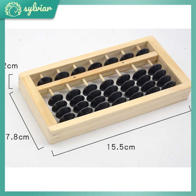 Bàn Tính Gỗ 5 Cột Nhỏ Gọn 7 Cột Cho Học Sinh