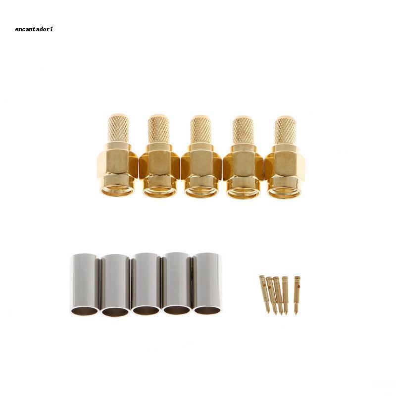 ✿ Set 5 Đầu Nối SMA Male Cho RG58 RG142 RG400 LMR195 RG223
