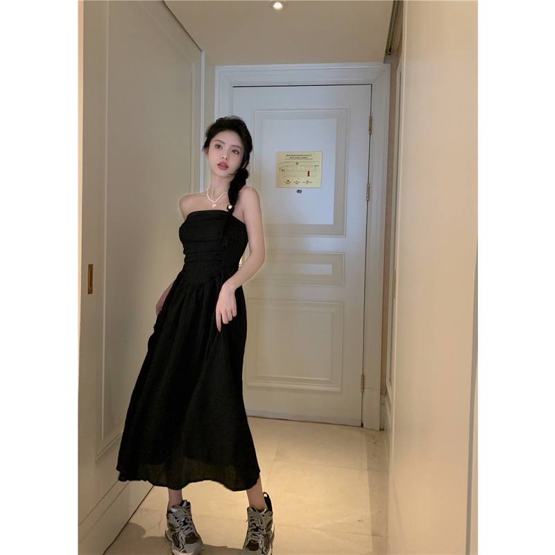 Đầm Dài Ôm Ngực Màu Trơn Thời Trang Xuân Hè Cho Nữ