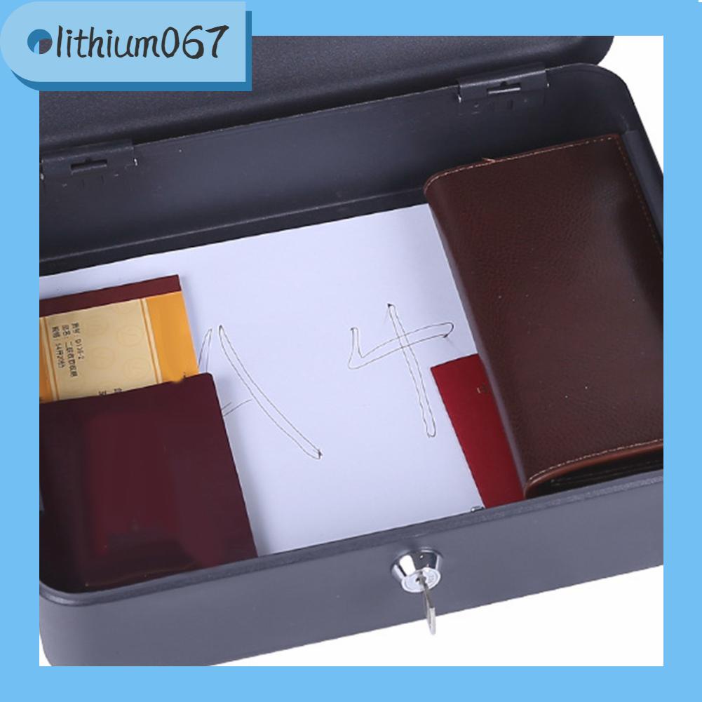 Lithium067 Hộp đựng tiền nhỏ có khóa Nhiều ngăn Mở hộp di động bằng thép không gỉ tay cầm