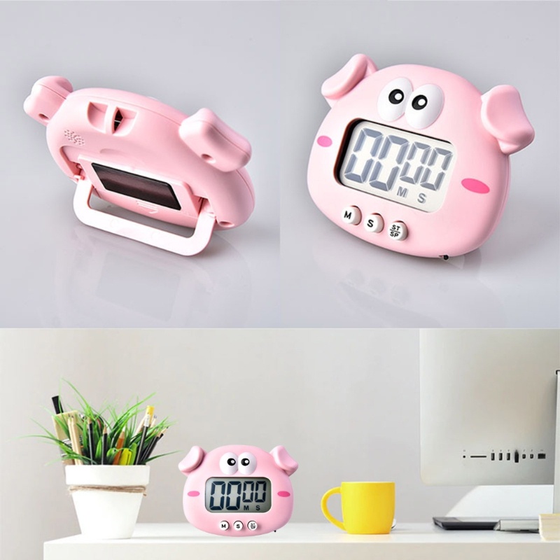 Đồng Hồ Đếm Ngược Kỹ Thuật Số Hình Động Vật Hoạt Hình Dễ Thương Kèm Giá Đỡ Cho Nhà Bếp