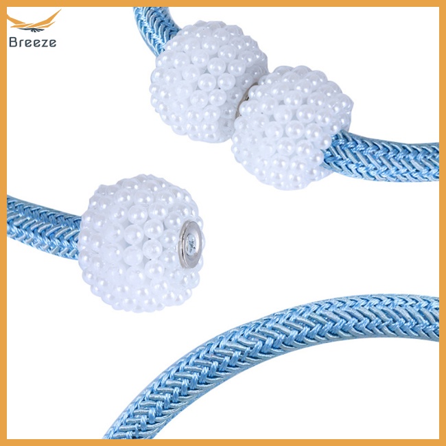 1 Cặp Dây Cột Rèm Cửa Sổ Khóa Nam Châm Hình Ngọc Trai