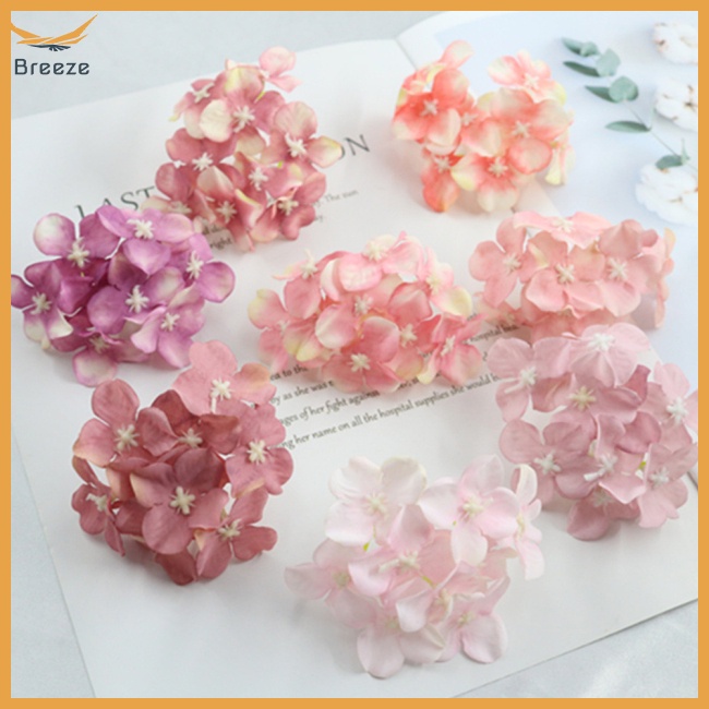 Set 50 Bông Hoa Cẩm Tú Cầu Giả Nhiều Màu Sắc Dùng Trang Trí Tiệc Cưới Diy