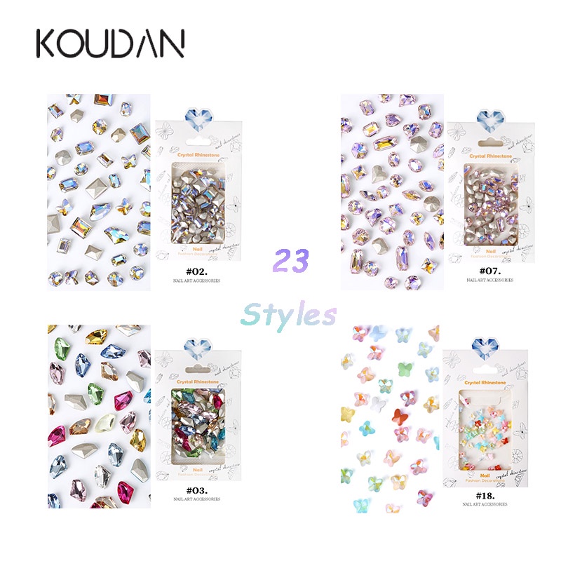 Set 50 Hạt Đá Pha Lê Nhiều Màu Đính Móng Nghệ Thuật