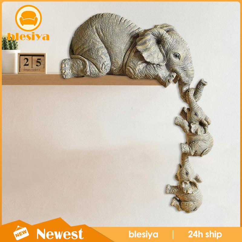 Mô Hình Tượng Voi Mẹ Và Bé Trang Trí Văn Phòng