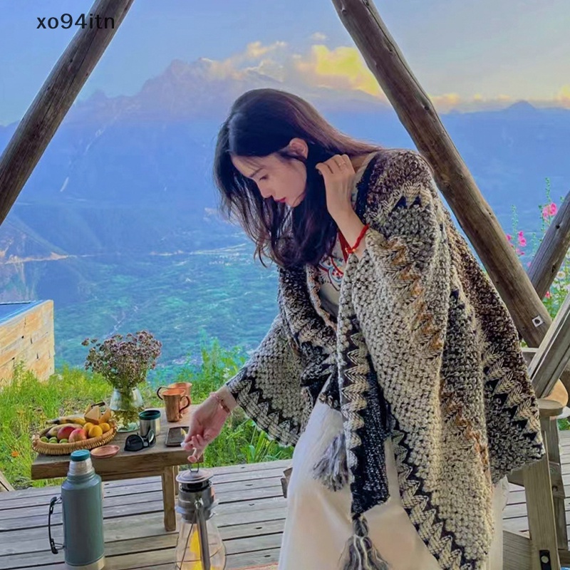 Khăn Choàng Cổ Dày Dặn Phong Cách Dân Tộc Thời Trang Thu Đông