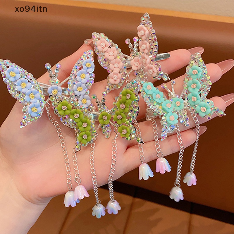 Kẹp Tóc Hình Cánh Bướm Phối Tua Rua Dễ Thương Cho Bé Gái