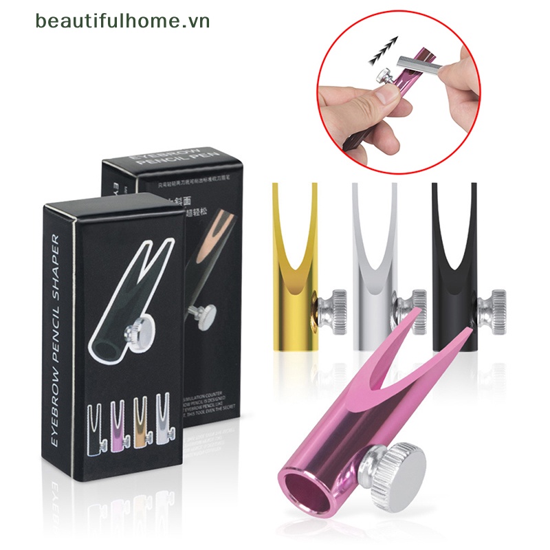 Bút Chì Kẻ Lông Mày Hai Đầu Hình Chữ U Bằng Kim Loại Có Đồ Chuốt