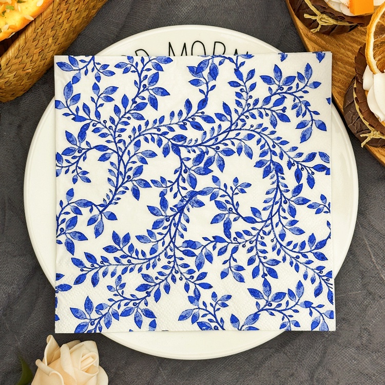 Set 20 Khăn Ăn Họa Tiết Hoa Màu Sắc Tươi Sáng