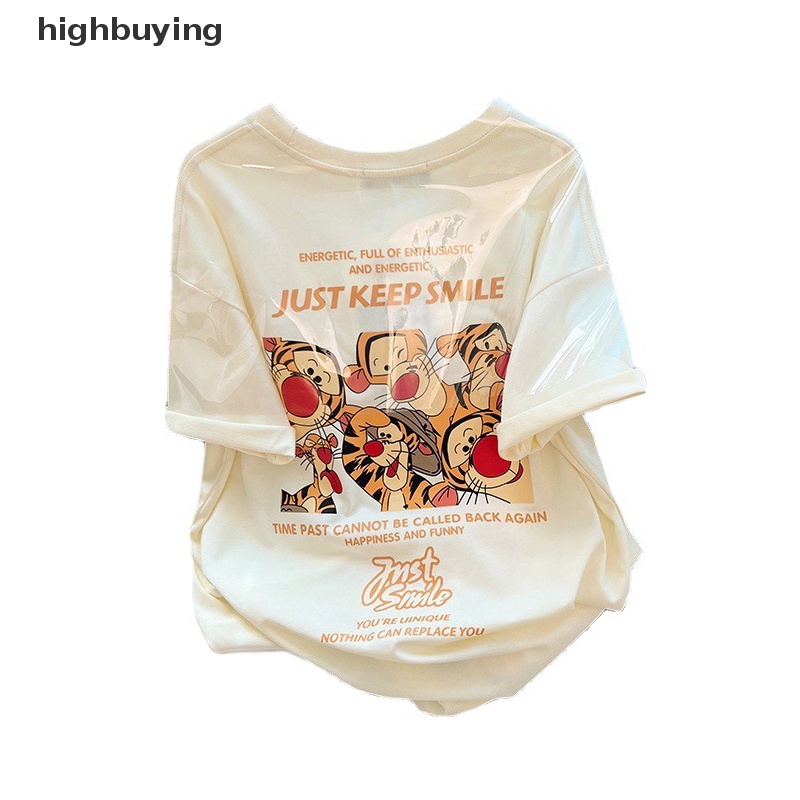 Áo Thun Tay Ngắn Cổ Tròn In Họa Tiết Hoạt Hình Thời Trang Mùa Hè Cho Nữ