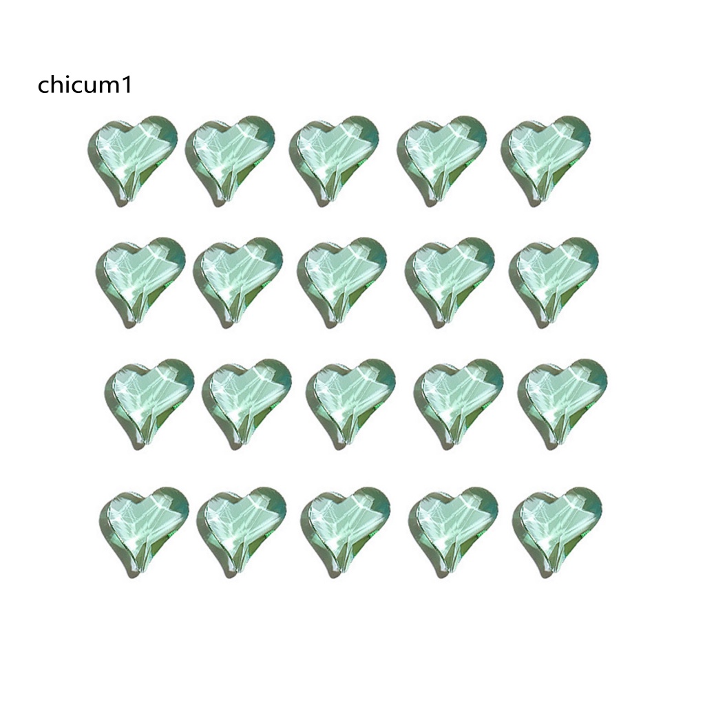 Set 20 Phụ Kiện Trang Trí Móng Tay Hình Trái Tim Lấp Lánh Thời Trang Dành Cho Nữ