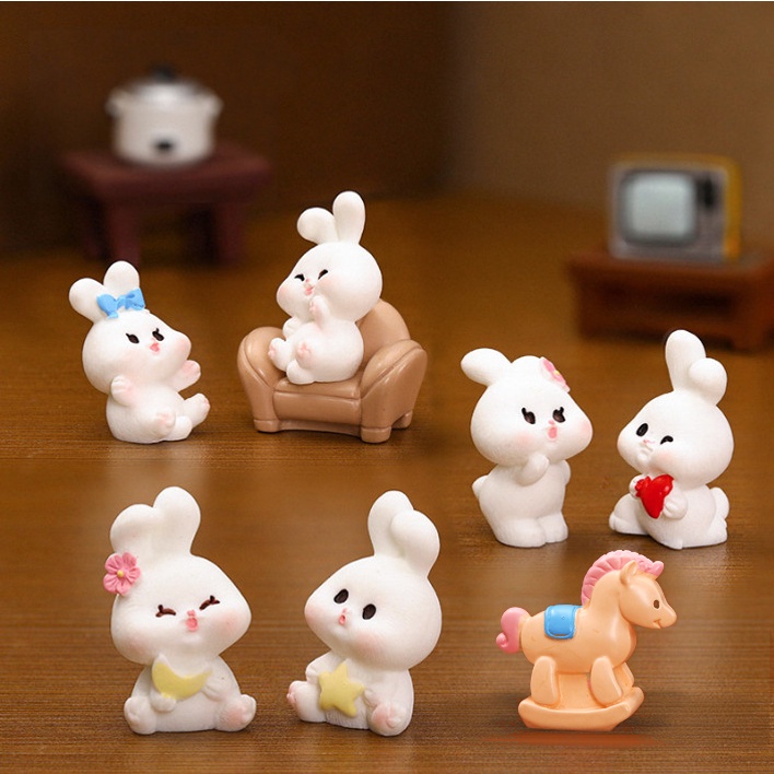 ​​​​​​​Mô Hình Tiểu Cảnh "Thỏ Dễ Thương Tiangong Mini" Trang Trí Sen Đá, Sân Vườn/ Chậu Cây, DYI, Terrarium